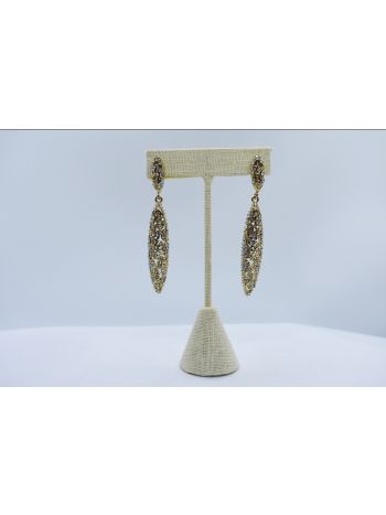 Gold and Crystal Drop Earrings