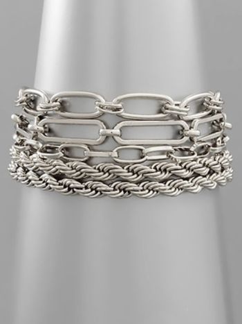 Magnetic 5 Row Rope & Link Chain Bracelet