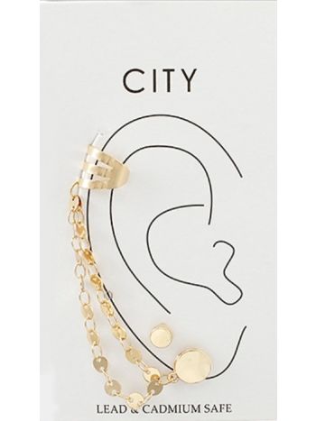 Disk Chain Ear Cuff Set